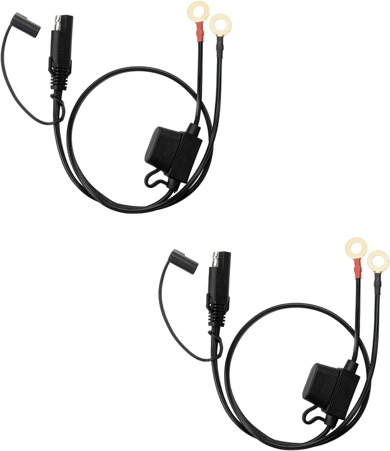 SAE Battery Connector 1.5 Meter 16 AWG SAE To Ring Terminal Harness With 15A Fuse