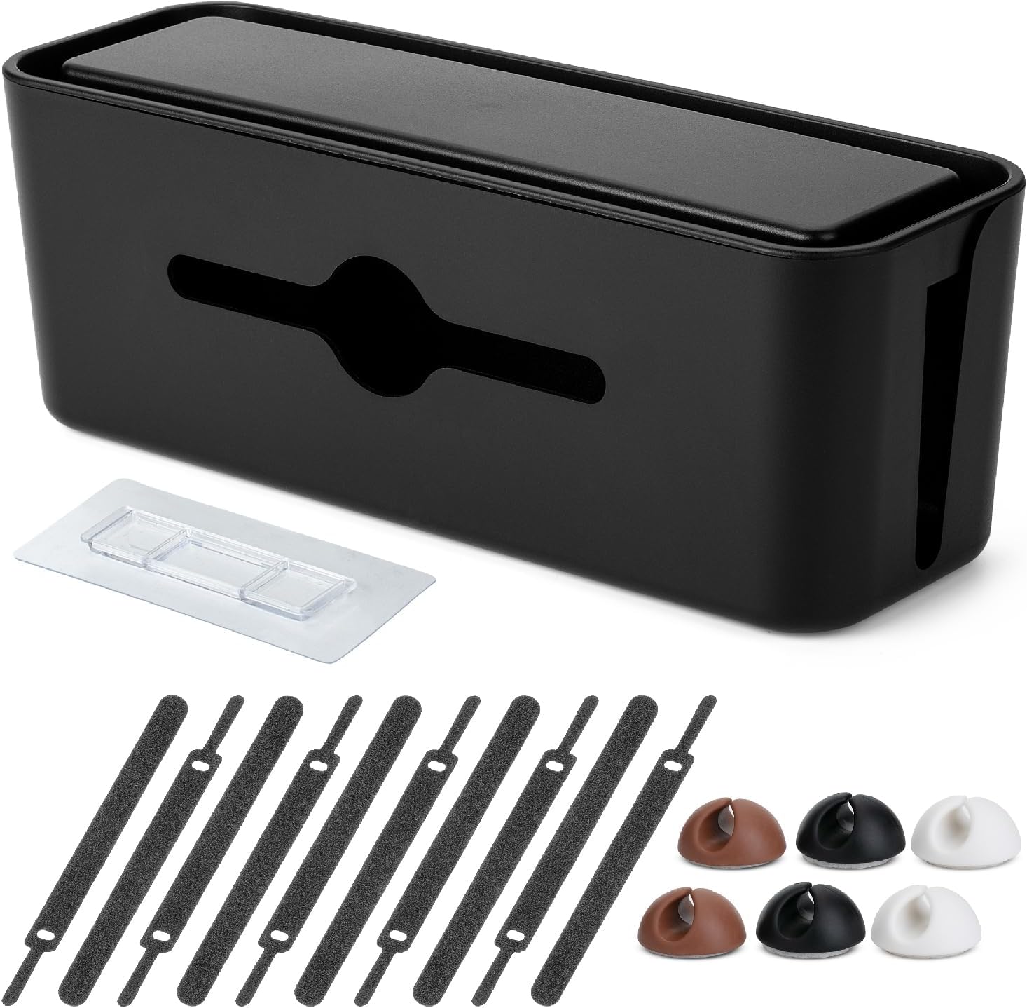 thumbnail image 2 of Bates Cable Management Box Large - Cord Organizer With Clips & Ties, Power Strip Cover For Floor Wires 2 of 11