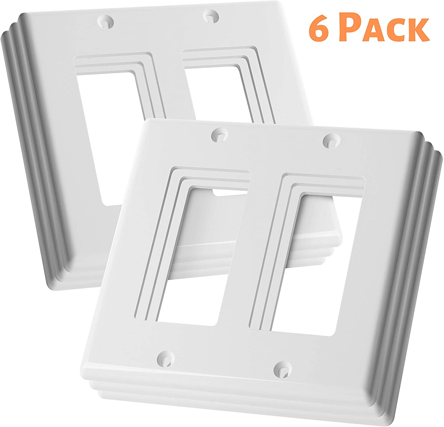 2-Gang Decora Decorator Flush Wall Face Plate Outlet Cover GFCI White 100 Pack 