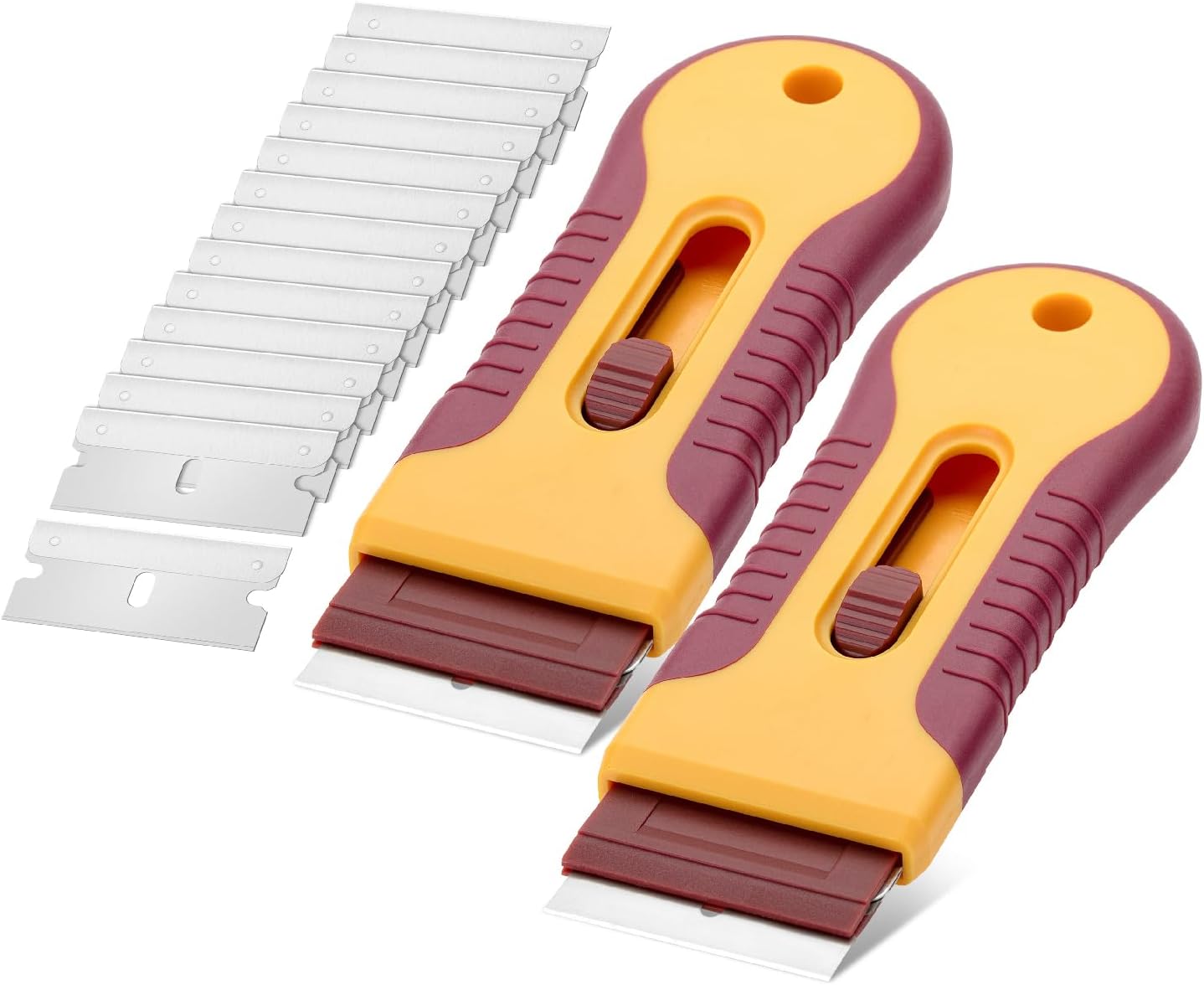 Bates- Razor Blade Scraper, 2 Pack, Razor Scraper Set with 30 Extra Bl ...