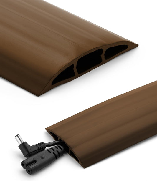 Bates- Floor Cord Cover, 8ft Cable Cover, Brown Extension Cord Cover Floor, Cord Protector