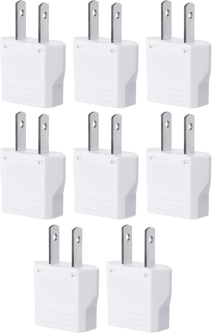 Bates- European to US Plug Adapter, 8 Pack, EU to US Plug Adapter