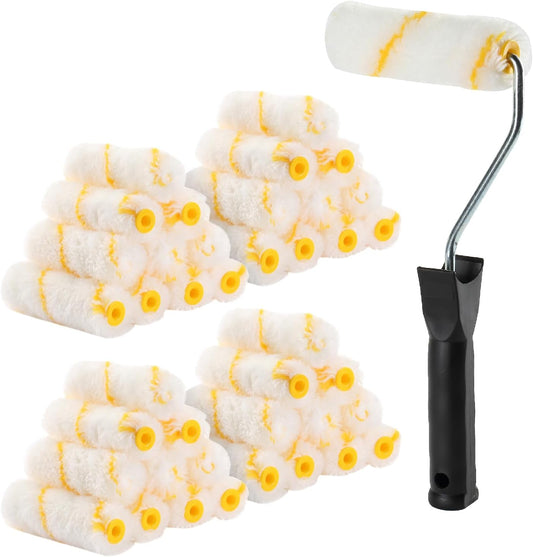 Bates- Paint Rollers, 4 Inch Paint Roller with 40 Covers, Small Paint Roller