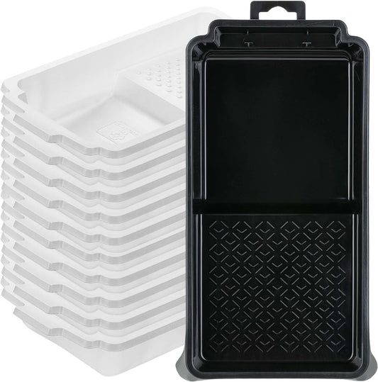Bates- Paint Tray Liner, 4 Inches, One Plastic Paint Tray with 10 pcs Paint Pan Liners