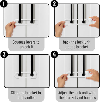 Bates- Baby Sliding Cabinet Locks, 10 Pack, U-Shaped Child Proof Cabinet Locks Baby Proofing Cabinets