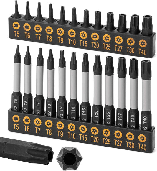 Bates- Torx Bit Set, 24 pcs, T5-T40, Tamper Resistant Torx Set