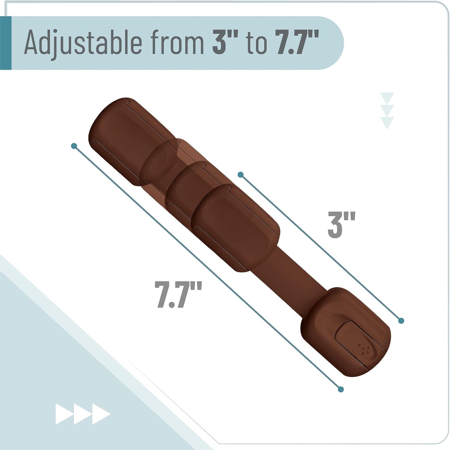 Bates- Child Safety Strap Locks, 6 Pack, Brown Baby Cabinet Locks