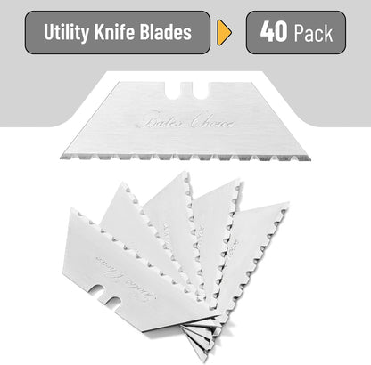 Bates- Utility Knife Blades with Serrated Edge, 40 Pack