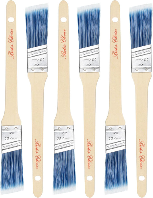 Bates- Paint Brushes, 1-Inch, 6 Pack, Angle Brushes