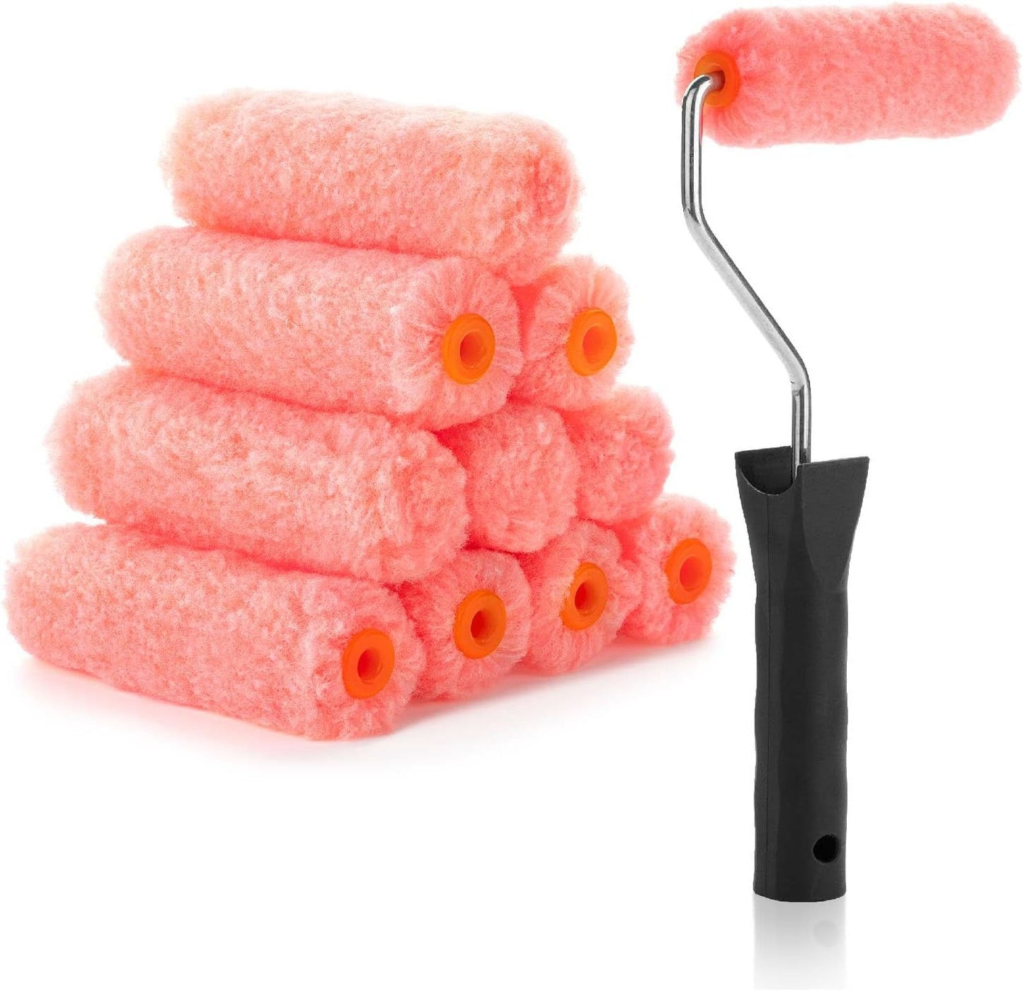 Bates- Paint Rollers, 4 inch Paint Roller with 10 Covers, Small Paint Roller,