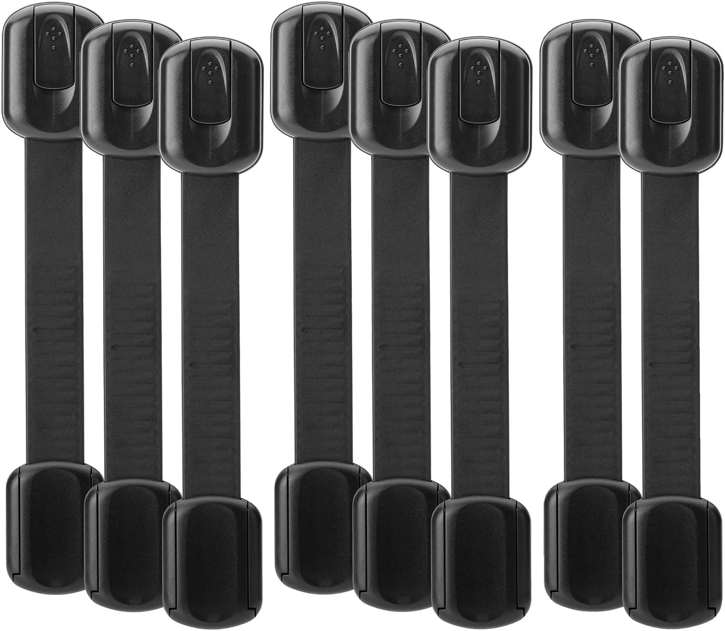 Bates- Child Safety Strap Locks, 8 Pack, Black, Baby Cabinet Locks