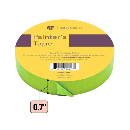 Bates- Painters Tape, 0.7-Inch, 54 Yards/Roll, 1 Pack, Green, Painting Tape for Walls