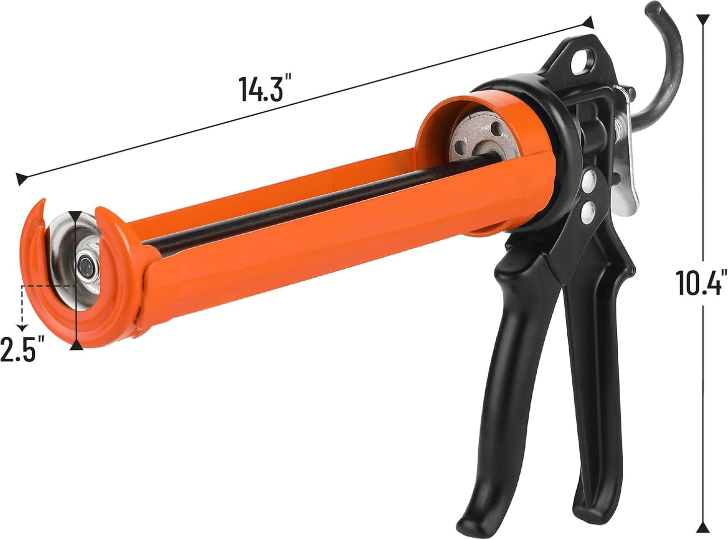 Bates- Caulking Gun, 24:1 High Thrust Ratio, Orange, Caulking Tool Gun