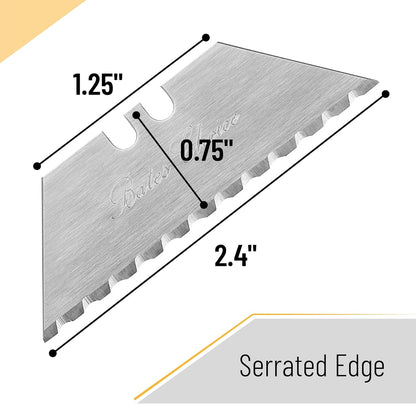 Bates- Utility Knife Blades with Serrated Edge, 40 Pack