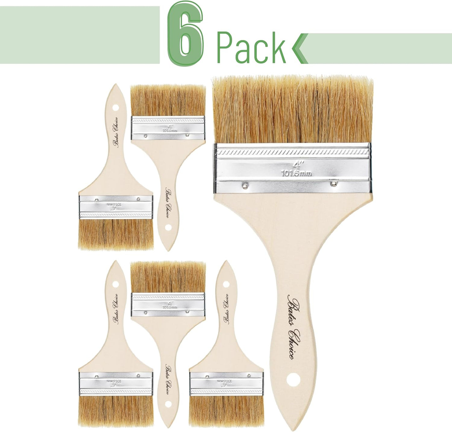 Bates- Chip Paint Brushes, 4 Inch, 6 Pack, Chip Brush