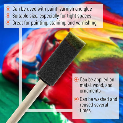 Bates- Foam Paint Brushes, 50 Pack, Foam Brushes 1 inch, Sponge Brushes