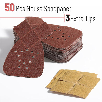 Bates- Mouse Detail Sander Sandpaper, 50 pcs