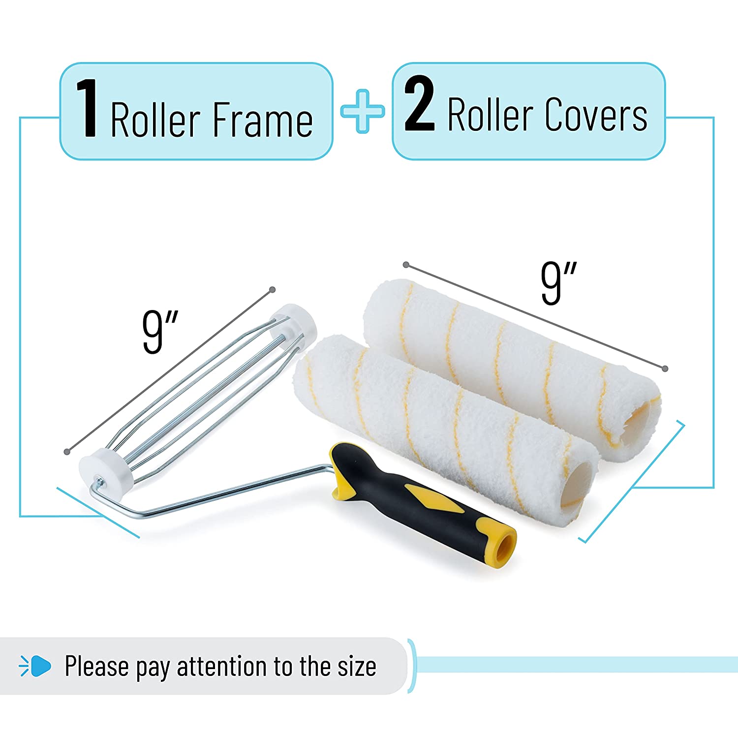 Bates- Paint Roller Covers, 9 Roller Covers, Pack of 5, Covers for Paint  Rollers, Naps for Paint Roller Brush - Bates Choice