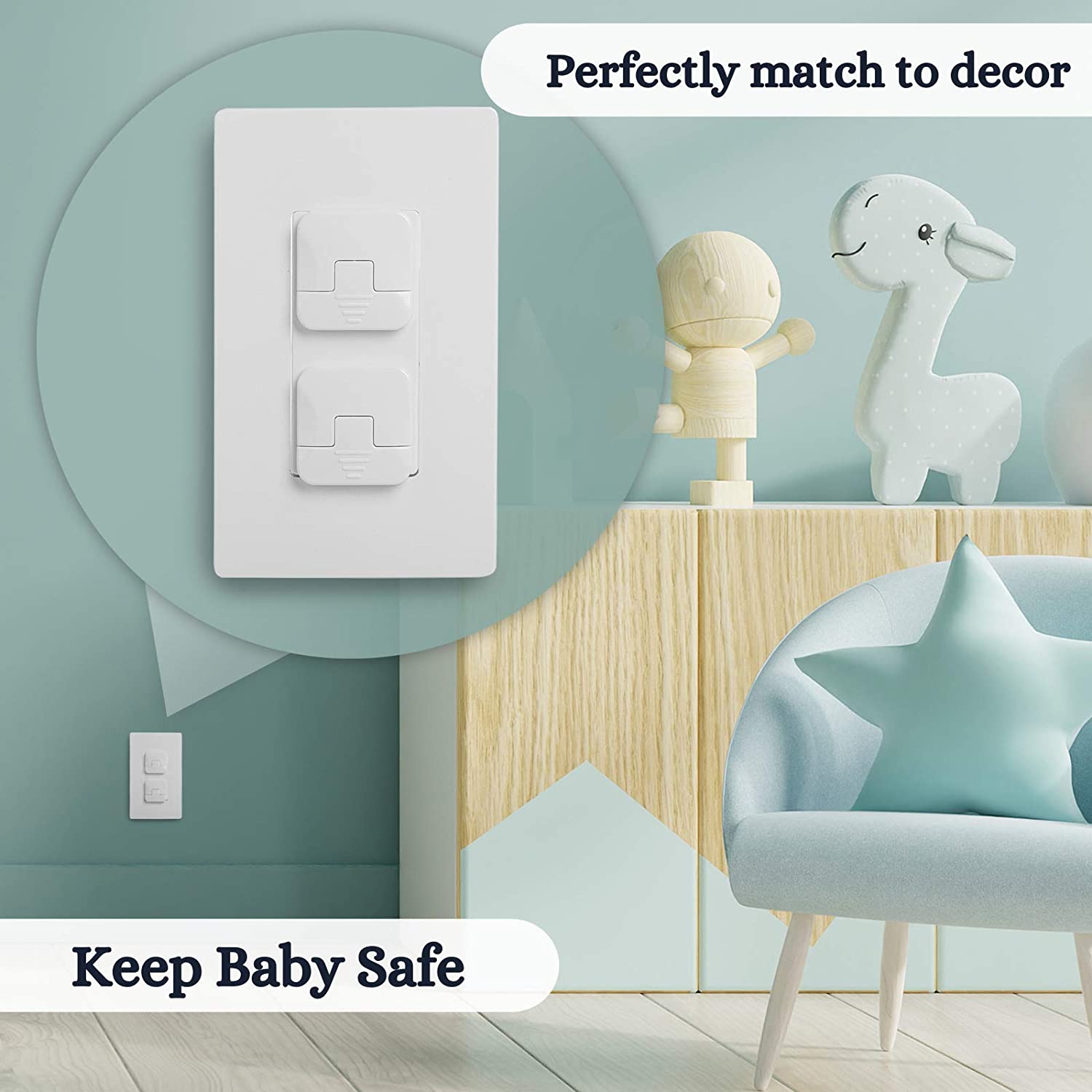 Bates - Baby Safety Outlet Cover Box, Outlet Covers Baby Proofing, Plug Covers for Electrical Outlets, Baby Proof Outlet Covers, Socket Covers for