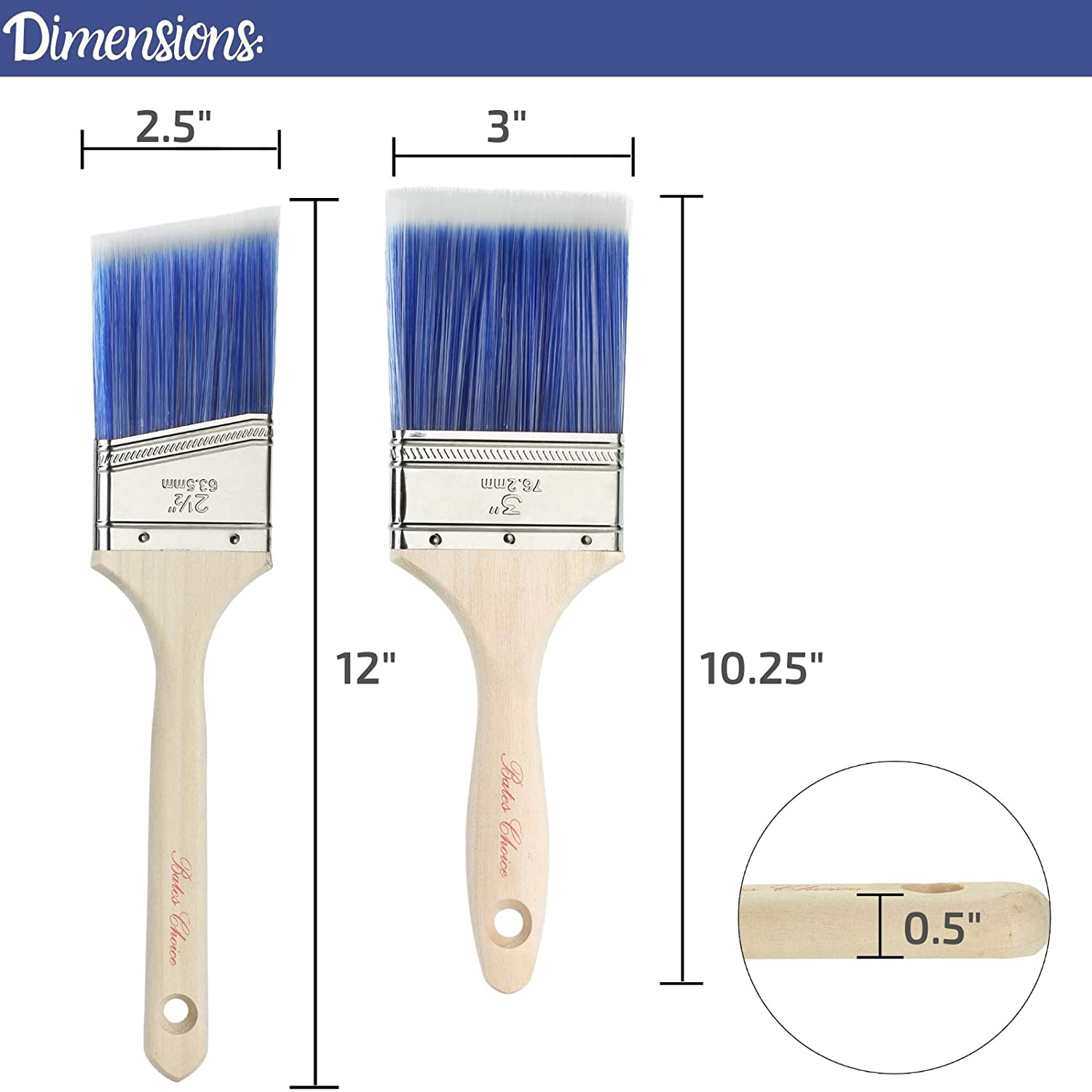 Bates- Paint Brushes, 4 Pack, Vibrant Plastic Handle, Paint Brushes for  Walls, Stain Brush, Wall Paint Brushes, Paint Brush, Furniture Paint Brush