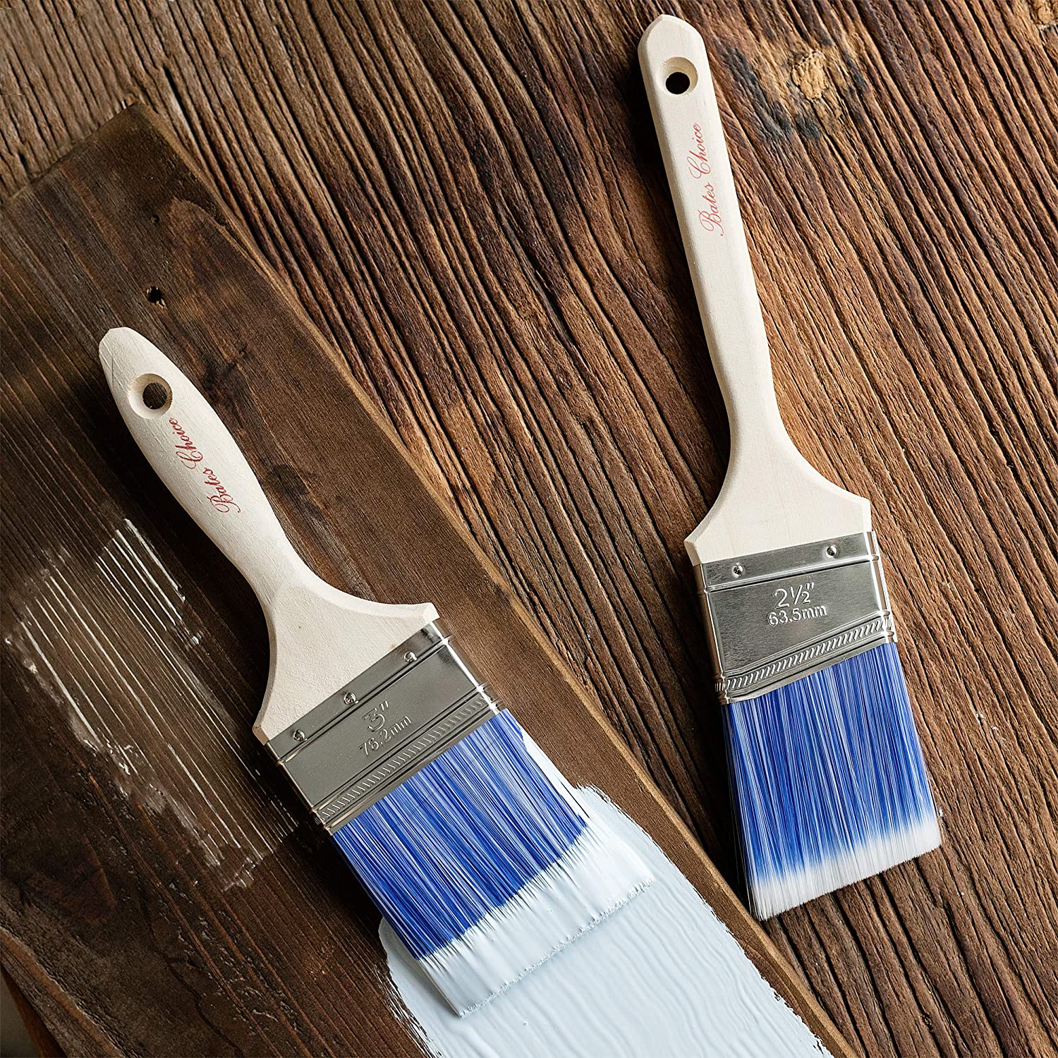 Bates Paint Brushes - 4 Pack, Treated Wood Handle, Paint Brush