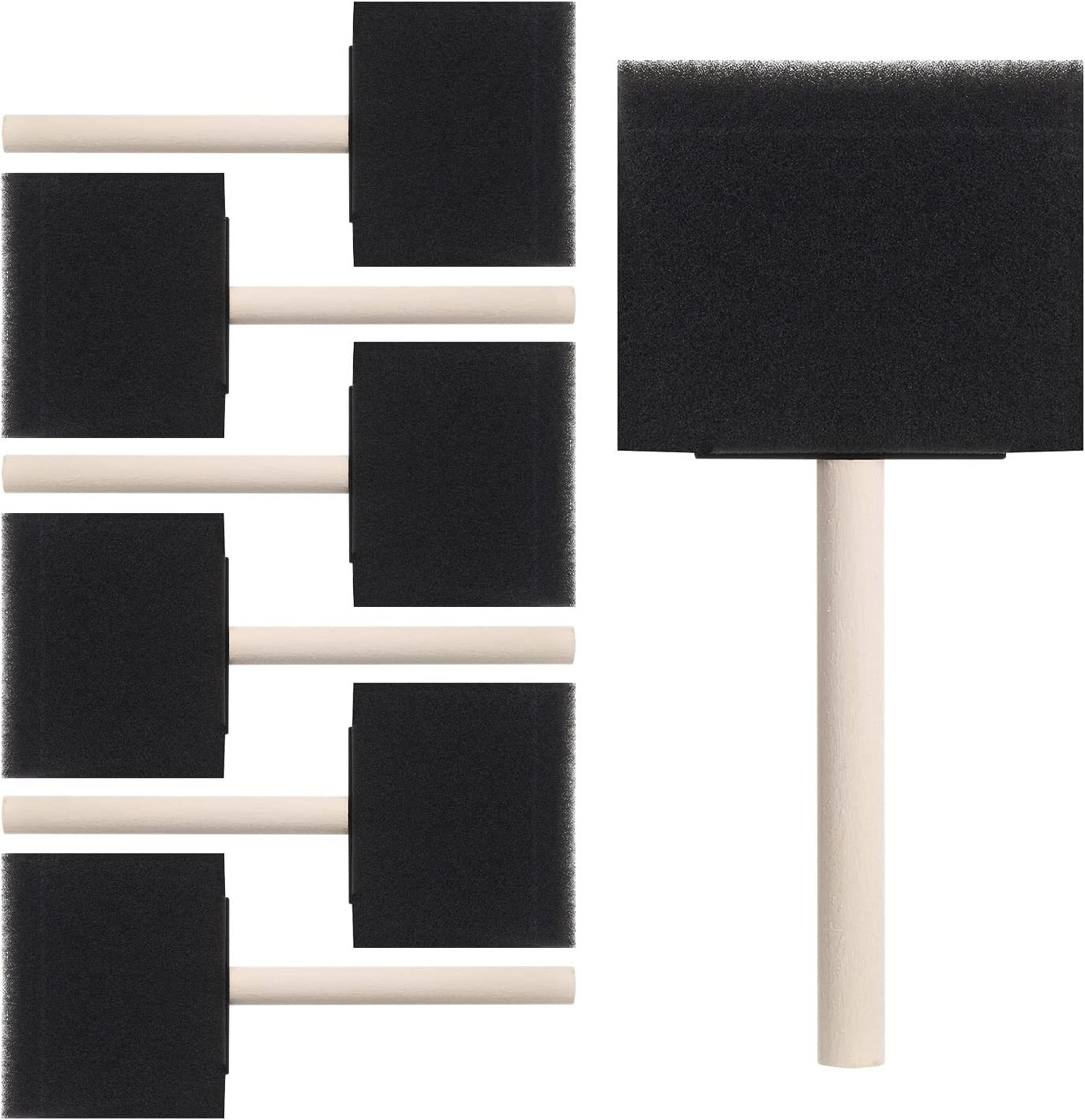2 Inch Foam Sponge Brush with Wooden Handle (40 Pack!)