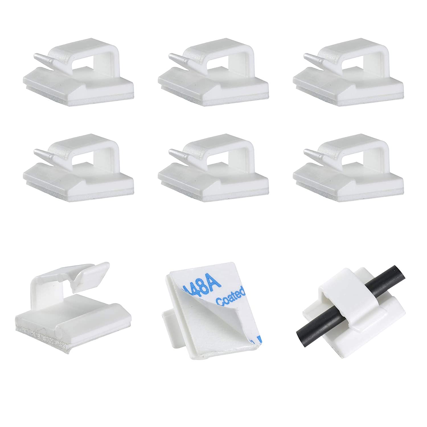 Bates- Cable Clips, 30 Pack, White, Cable Clip, Wire Holders, Cord Holder,  Wire Hooks, Cord Clips - Bates Choice