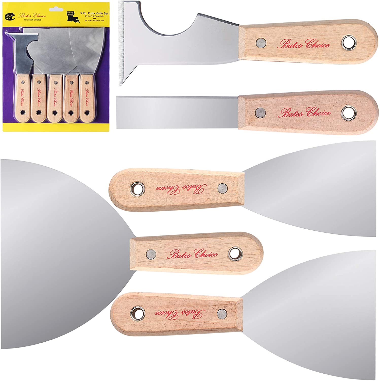 Bates- Putty Knife, Variety Size Pack, Set of 6, Plastic Scraper, Plastic  Putty Knife, Putty Knife Set, Plastic Spreader, Spackle Tool, Plastic Putty  Knife Scraper, Plastic Scraper Tool, Putty Scraper