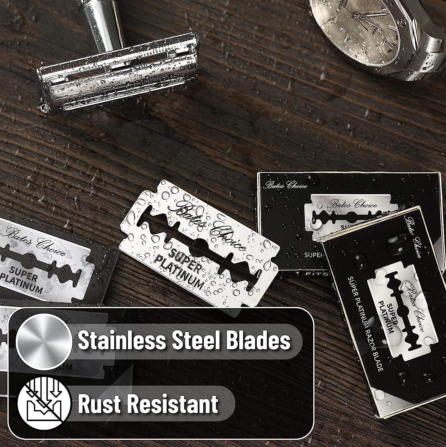 Bates- Double Edge Razor Blade, Stainless Steel, 40 Pack, Razor Blades for  Men, Safety Razor Blades Double Edge - Bates Choice