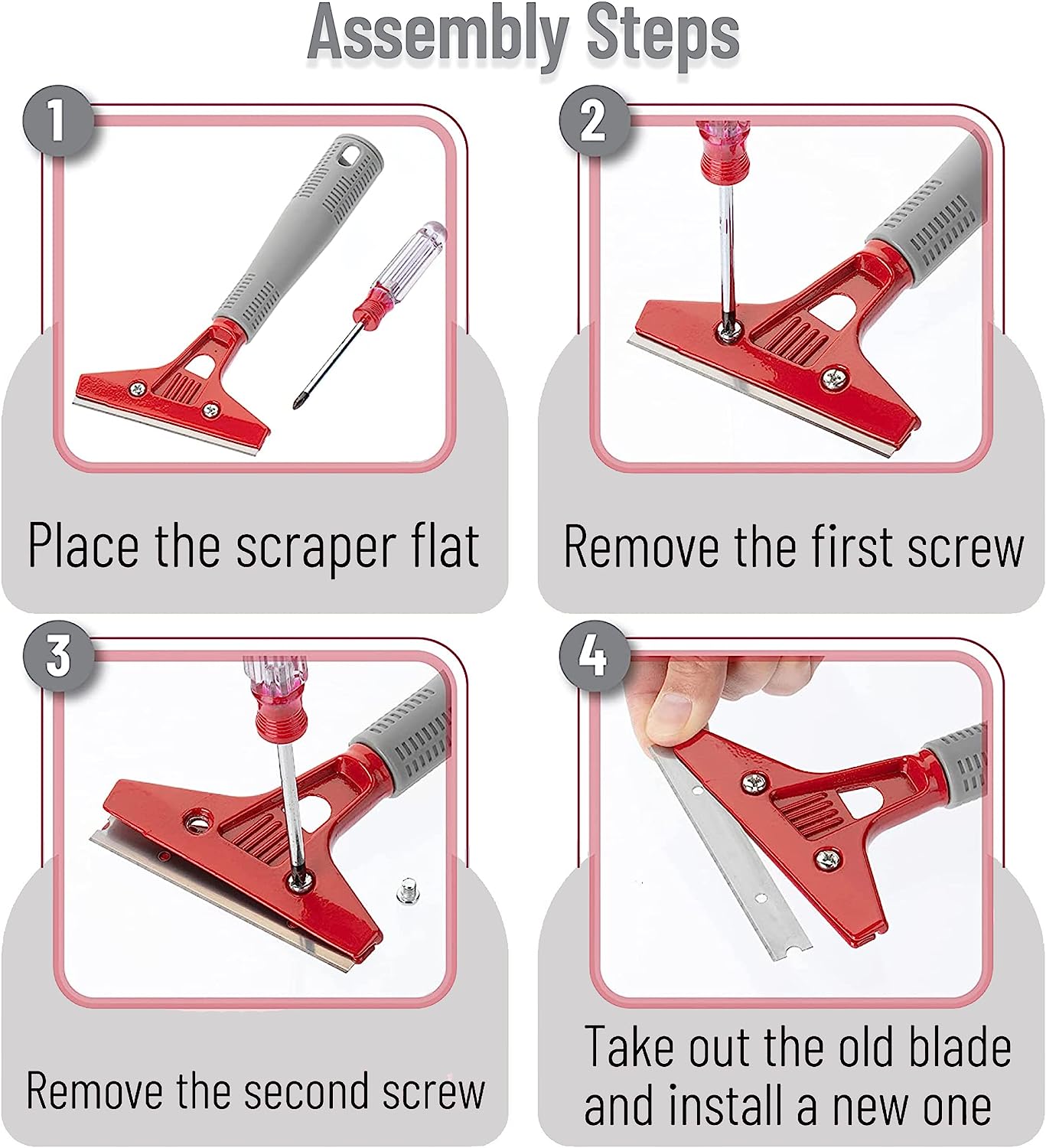 Scraper Blades, 4 Inch, 30 pcs Replacement Razor Blades, Carbon Steel Razor  Blades, Floor Scrapper Blade - Bates Choice