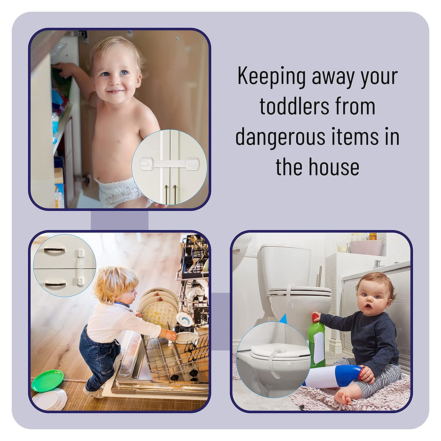 6/10pcs Kids Cabinet Lock Child Safety Strap Locks (6 Pack) Baby