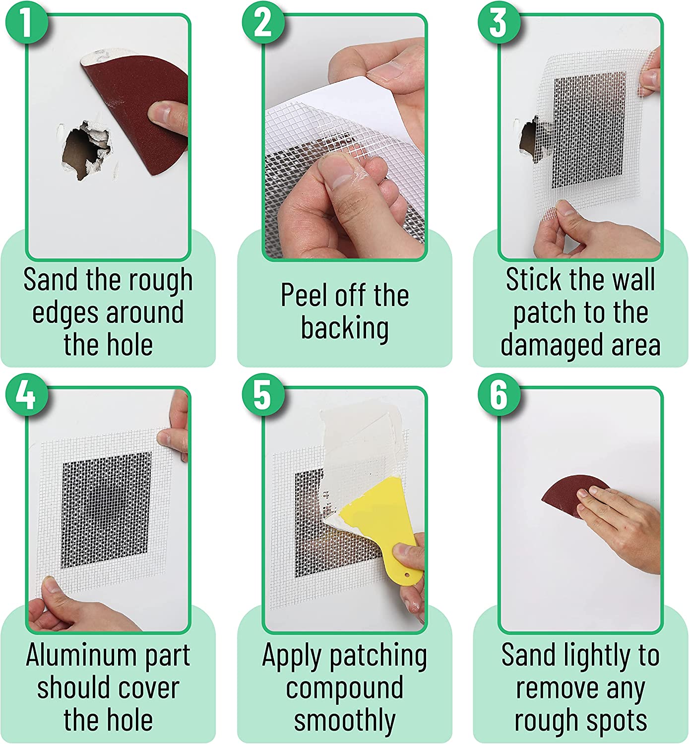 Drywall Repair Kit, 16pcs, Dry Wall Patch Kits, Wall Repair Patch
