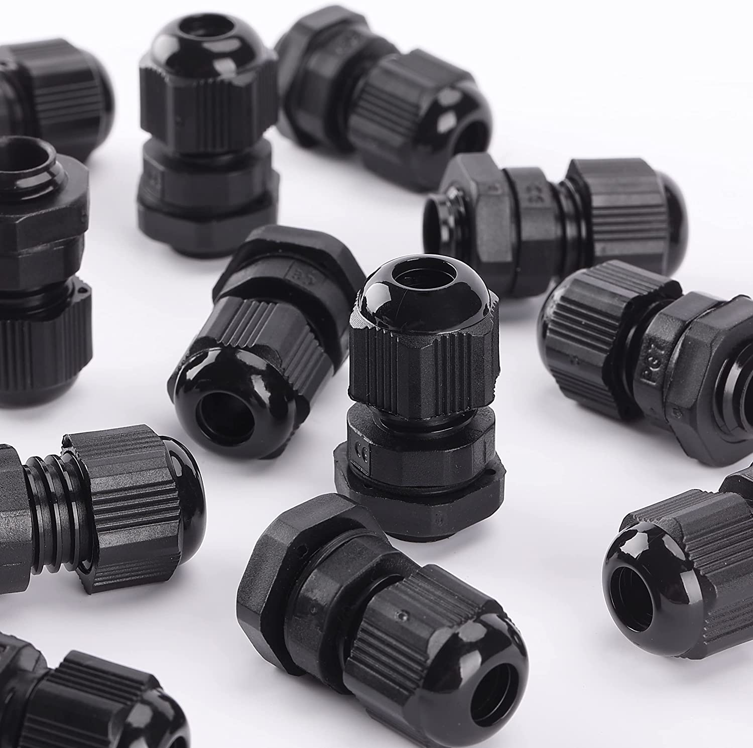 Cable Gland, PG7, 20 Pack, 3-6.5 mm Cable Gland Connectors, Nylon Strain  Relief Cord Connector - Bates Choice